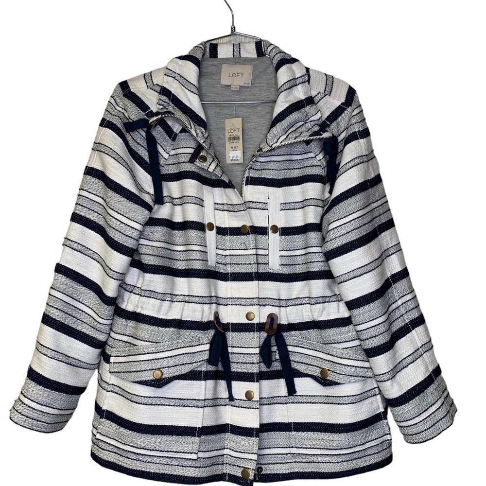NWT Ann Taylor Loft Nautical Navy Stripe Jacket